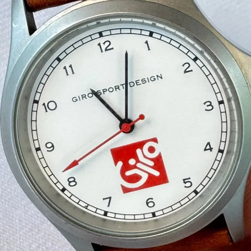 Giro Sport Design Promotional Quartz Watch Brown Leather Strap Runs